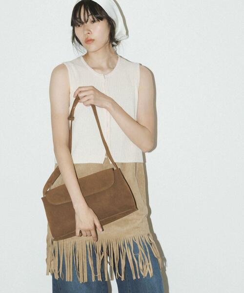 KBF(ケイビーエフ)の「サイドアシンメトリーショルダーBAG(ショルダーバッグ・レディース・ダークブラウン/キャメル・ONE)」の14枚目の写真