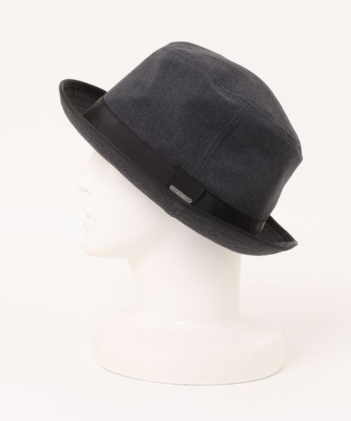 OVERRIDE（オーバーライド）の「OVERRIDE  WOOL LIKE FEDORA / オーバーライド（ハット・メンズ・ダークグレー/ネイビー・59cm/61cm）」の4枚目の写真