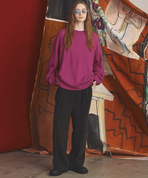 MAISON SPECIAL(メゾンスペシャル)の「《UNISEX》ドレープフィブリルプライムワイドワンタックスラックス/Drape Fibrillated Prime-Wide One-tuck Slacks【MAISON SPECIAL/メゾンスペシャル】■セットアップ対応■(スラックス・メンズ・ネイビー/ブラック/パープル/グレイッシュベージュ・0/1/2)」の5枚目の写真