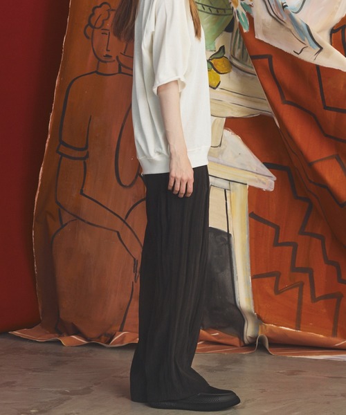 MAISON SPECIAL(メゾンスペシャル)の「《UNISEX》ドレープフィブリルプライムワイドワンタックスラックス/Drape Fibrillated Prime-Wide One-tuck Slacks【MAISON SPECIAL/メゾンスペシャル】■セットアップ対応■(スラックス・メンズ・ネイビー/ブラック/パープル/グレイッシュベージュ・0/1/2)」の11枚目の写真