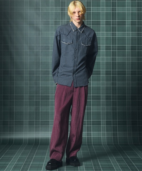MAISON SPECIAL(メゾンスペシャル)の「《UNISEX》ドレープフィブリルプライムワイドワンタックスラックス/Drape Fibrillated Prime-Wide One-tuck Slacks【MAISON SPECIAL/メゾンスペシャル】■セットアップ対応■(スラックス・メンズ・ネイビー/ブラック/パープル/グレイッシュベージュ・0/1/2)」の17枚目の写真