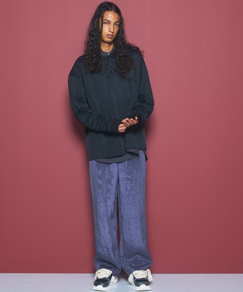 MAISON SPECIAL(メゾンスペシャル)の「《UNISEX》ドレープフィブリルプライムワイドワンタックスラックス/Drape Fibrillated Prime-Wide One-tuck Slacks【MAISON SPECIAL/メゾンスペシャル】■セットアップ対応■(スラックス・メンズ・ネイビー/ブラック/パープル/グレイッシュベージュ・0/1/2)」の20枚目の写真