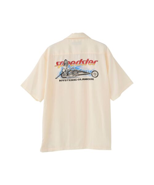 HYSTERIC GLAMOUR(ヒステリックグラマー)の「SPEEDSTER HEAVY METAL オープンカラーシャツ(シャツ/ブラウス・メンズ・ホワイト/ブラック・X-LARGE/LARGE/MEDIUM/SMALL)」の2枚目の写真