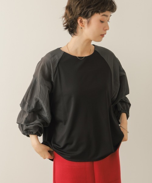 Bou Jeloud(ブージュルード)の「ホイップスリーブカットソー(Tシャツ/カットソー・レディース・ブラウン/オフホワイト/ブラック・FREE)」の19枚目の写真