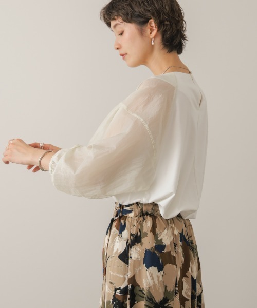Bou Jeloud(ブージュルード)の「ホイップスリーブカットソー(Tシャツ/カットソー・レディース・ブラウン/オフホワイト/ブラック・FREE)」の7枚目の写真