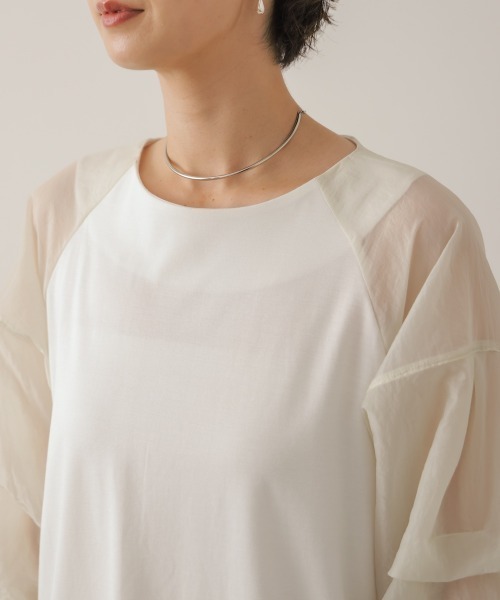 Bou Jeloud(ブージュルード)の「ホイップスリーブカットソー(Tシャツ/カットソー・レディース・ブラウン/オフホワイト/ブラック・FREE)」の12枚目の写真