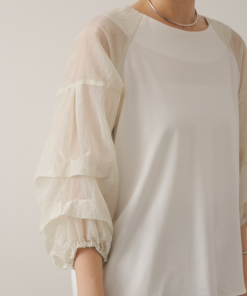 Bou Jeloud(ブージュルード)の「ホイップスリーブカットソー(Tシャツ/カットソー・レディース・ブラウン/オフホワイト/ブラック・FREE)」の13枚目の写真