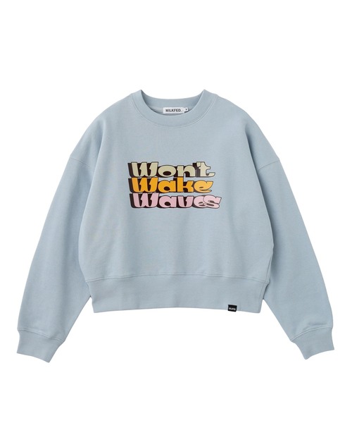 MILKFED.（ミルクフェド）の「THREE-TIERED LOGO CLEAR PRINT SHORT CREW SWEAT（スウェット・レディース・ライトブルー/ブラック/オフホワイト・S/M）」の15枚目の写真