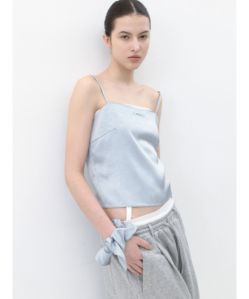 ATELIER NAIN(アトリエナイン)の「AN SATIN SET-UP SLEEVELESS TOP S (BL-4422)(シャツ/ブラウス・レディース・グレー/ブルー・MEDIUM/SMALL)」の3枚目の写真