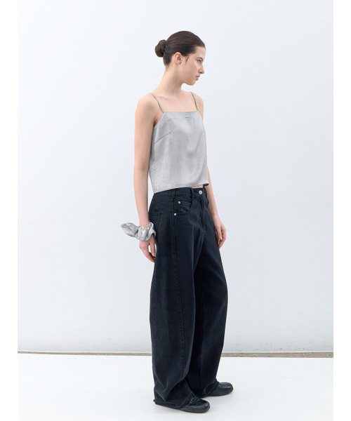 ATELIER NAIN(アトリエナイン)の「AN SATIN SET-UP SLEEVELESS TOP S (BL-4422)(シャツ/ブラウス・レディース・グレー/ブルー・MEDIUM/SMALL)」の4枚目の写真