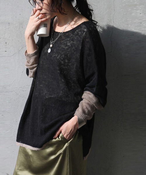 antiqua(アンティカ)の「ウール混 モヘアニット(ニット/セーター・レディース・ブルー/ブルー系その他/オレンジ/ブラック系その他/グレー系その他/ブラウン系その他/ダークグレー/ベージュ/ブラック/モスグリーン/ネイビー・ONESIZE)」の22枚目の写真