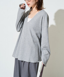 限定展開　メロー サーマル ルーズ ロングスリーブ プルオーバー
