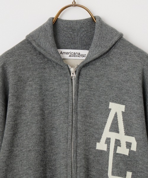 AMERICANA（アメリカーナ）の「【WEB先行予約】[Americana/アメリカーナ] 別注 ACロゴ ニットジップカーディガン（カーディガン/ボレロ・レディース・チャコール/グレー・ONE SIZE）」の6枚目の写真