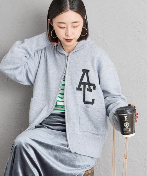 別注 AC LOGO 針織拉鍊開襟衫