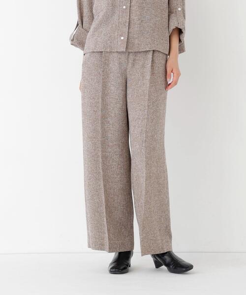 NATURAL BEAUTY BASIC(ナチュラルビューティーベーシック)の「カラミ調シャツハオリ SETUP ワイドパンツ(その他パンツ・レディース・グレー/ブラウン・SMALL/MEDIUM)」の2枚目の写真