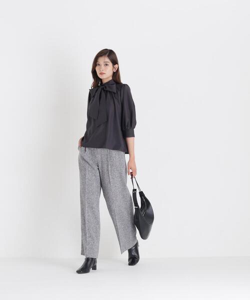 NATURAL BEAUTY BASIC(ナチュラルビューティーベーシック)の「カラミ調シャツハオリ SETUP ワイドパンツ(その他パンツ・レディース・グレー/ブラウン・SMALL/MEDIUM)」の10枚目の写真
