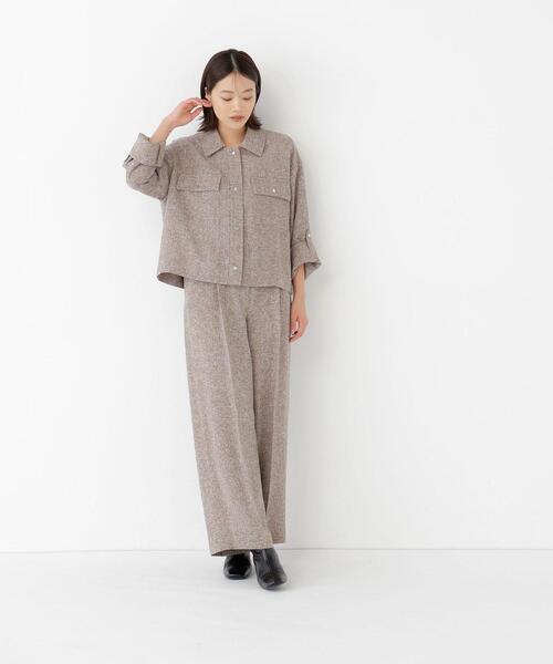NATURAL BEAUTY BASIC(ナチュラルビューティーベーシック)の「カラミ調シャツハオリ SETUP ワイドパンツ(その他パンツ・レディース・グレー/ブラウン・SMALL/MEDIUM)」の20枚目の写真