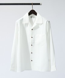 ABAHOUSE GRAY（アバハウスグレイ）の「【リネンライク】吸水速乾 オープンカラー 長袖シャツ（シャツ/ブラウス）」