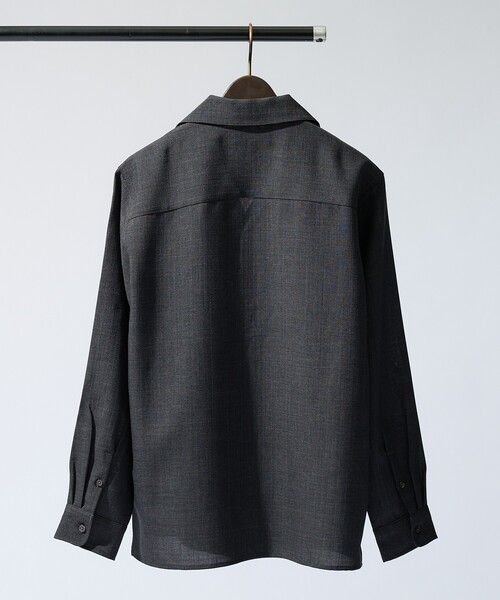 ABAHOUSE GRAY(アバハウスグレイ)の「【リネンライク】吸水速乾 オープンカラー 長袖シャツ(シャツ/ブラウス・メンズ・ホワイト/ブラック/オレンジ系その他/ライトベージュ・46/48/50)」の7枚目の写真