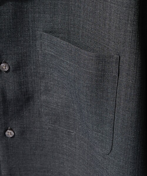ABAHOUSE GRAY(アバハウスグレイ)の「【リネンライク】吸水速乾 オープンカラー 長袖シャツ(シャツ/ブラウス・メンズ・ホワイト/ブラック/オレンジ系その他/ライトベージュ・46/48/50)」の9枚目の写真
