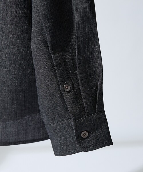 ABAHOUSE GRAY(アバハウスグレイ)の「【リネンライク】吸水速乾 オープンカラー 長袖シャツ(シャツ/ブラウス・メンズ・ホワイト/ブラック/オレンジ系その他/ライトベージュ・46/48/50)」の10枚目の写真