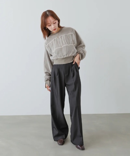 Bab(バブ)の「ショート丈チュールレイヤードスウェット(その他トップス・レディース・ネイビー/ホワイト/ブラック/ブラウン系その他2・FREE)」の17枚目の写真