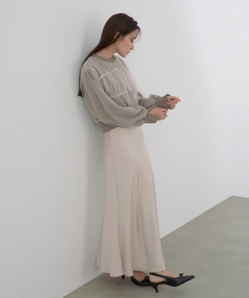 Bab(バブ)の「ショート丈チュールレイヤードスウェット(その他トップス・レディース・ネイビー/ホワイト/ブラック/ブラウン系その他2・FREE)」の10枚目の写真