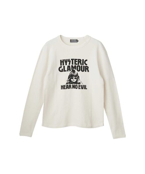 HYSTERIC GLAMOUR(ヒステリックグラマー)の「HEAR NO EVIL Tシャツ(Tシャツ/カットソー・メンズ・レッド/ホワイト/ブラック・SMALL/LARGE/X-LARGE/MEDIUM)」の1枚目の写真