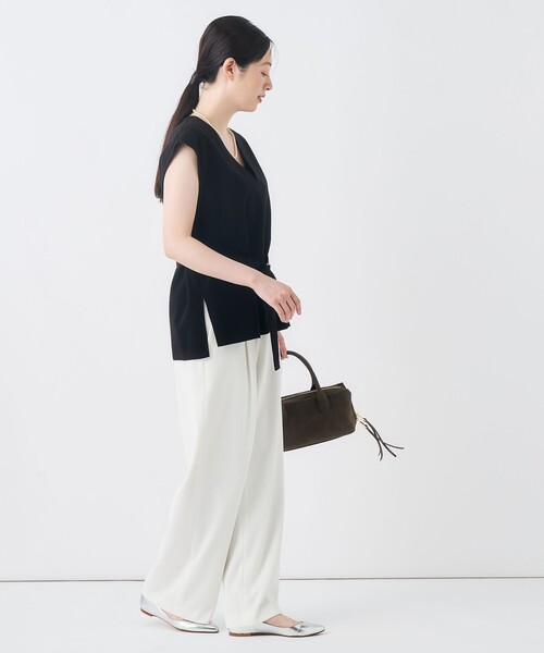 NOLLEY’S(ノーリーズ)の「《セットアップ対応/吸湿発熱》ウォッシャブルWジャージベスト(ベスト・レディース・ベージュ/ブラック・38)」の7枚目の写真