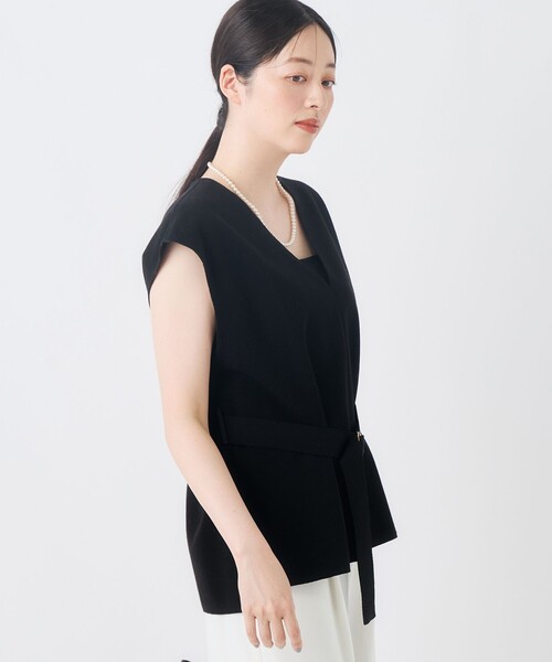 NOLLEY’S(ノーリーズ)の「《セットアップ対応/吸湿発熱》ウォッシャブルWジャージベスト(ベスト・レディース・ベージュ/ブラック・38)」の12枚目の写真