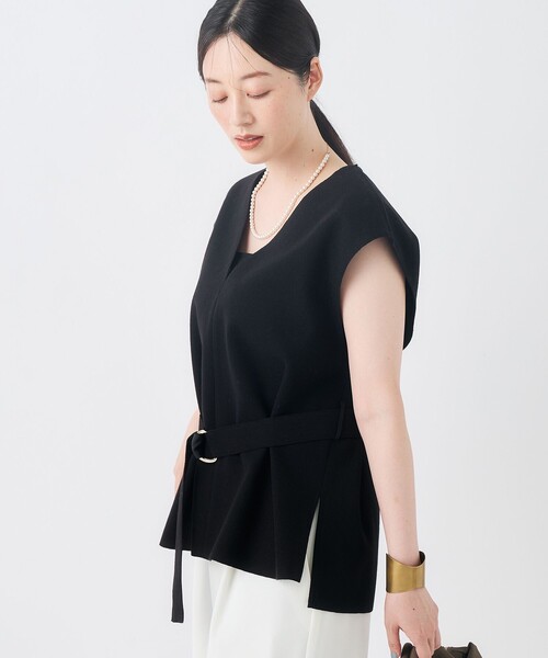 NOLLEY’S(ノーリーズ)の「《セットアップ対応/吸湿発熱》ウォッシャブルWジャージベスト(ベスト・レディース・ベージュ/ブラック・38)」の15枚目の写真