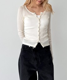 PALM シルケットスナップカーディガン