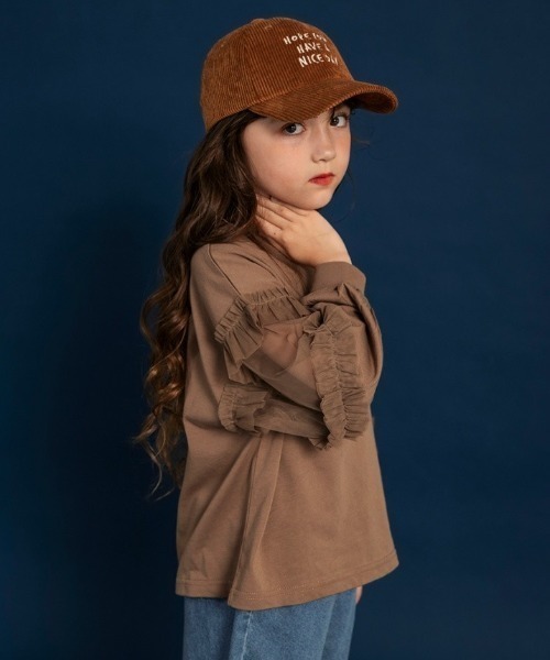 BRANSHES(ブランシェス)の「【WEB限定】チュール切替長袖Tシャツ(Tシャツ/カットソー・キッズ・ブラウン/チャコールグレー/グレー・110/100/150/140/130/120)」の10枚目の写真