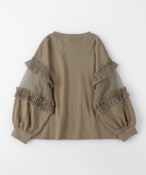 BRANSHES(ブランシェス)の「【WEB限定】チュール切替長袖Tシャツ(Tシャツ/カットソー・キッズ・ブラウン/チャコールグレー/グレー・110/100/150/140/130/120)」の11枚目の写真