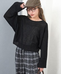 【gossara 大人の抜け感】ボートネッククロップドニット