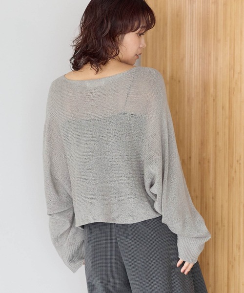 gossara(ゴサラ)の「【gossara 大人の抜け感】ボートネッククロップドニット(ニット/セーター・レディース・モカ/ブラック/カーキ/ブラウン・FREE)」の5枚目の写真