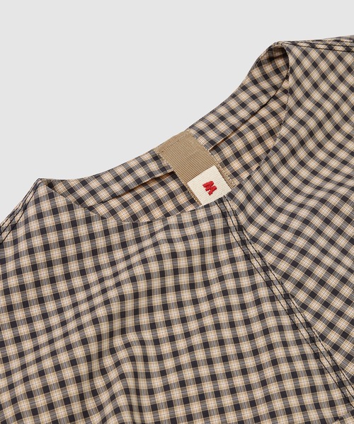 MARNI（マルニ）の「CHECKED POPLIN / フロントギャザーブラウス（シャツ/ブラウス・レディース・ブラウン系・40(L)）」の3枚目の写真