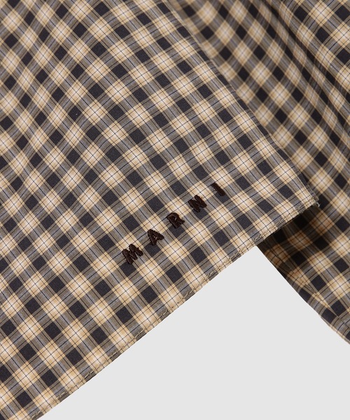 MARNI（マルニ）の「CHECKED POPLIN / フロントギャザーブラウス（シャツ/ブラウス・レディース・ブラウン系・40(L)）」の8枚目の写真