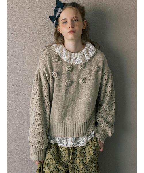 TSUHARU by Samansa Mos2(ツハルバイサマンサモスモス)の「【Embroidery Collection】オーバーレースブラウス(シャツ/ブラウス・レディース・ブラック/キナリ・F)」の5枚目の写真