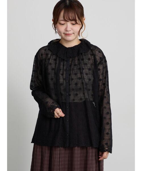 TSUHARU by Samansa Mos2(ツハルバイサマンサモスモス)の「【Embroidery Collection】オーバーレースブラウス(シャツ/ブラウス・レディース・ブラック/キナリ・F)」の13枚目の写真