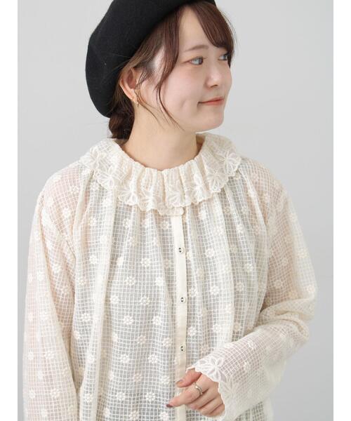 TSUHARU by Samansa Mos2(ツハルバイサマンサモスモス)の「【Embroidery Collection】オーバーレースブラウス(シャツ/ブラウス・レディース・ブラック/キナリ・F)」の17枚目の写真
