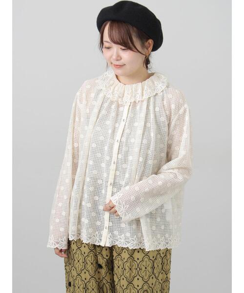 TSUHARU by Samansa Mos2(ツハルバイサマンサモスモス)の「【Embroidery Collection】オーバーレースブラウス(シャツ/ブラウス・レディース・ブラック/キナリ・F)」の18枚目の写真
