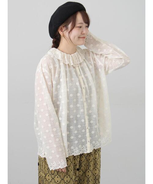TSUHARU by Samansa Mos2(ツハルバイサマンサモスモス)の「【Embroidery Collection】オーバーレースブラウス(シャツ/ブラウス・レディース・ブラック/キナリ・F)」の19枚目の写真