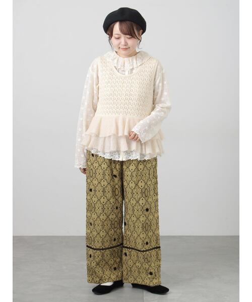 TSUHARU by Samansa Mos2(ツハルバイサマンサモスモス)の「【Embroidery Collection】オーバーレースブラウス(シャツ/ブラウス・レディース・ブラック/キナリ・F)」の21枚目の写真