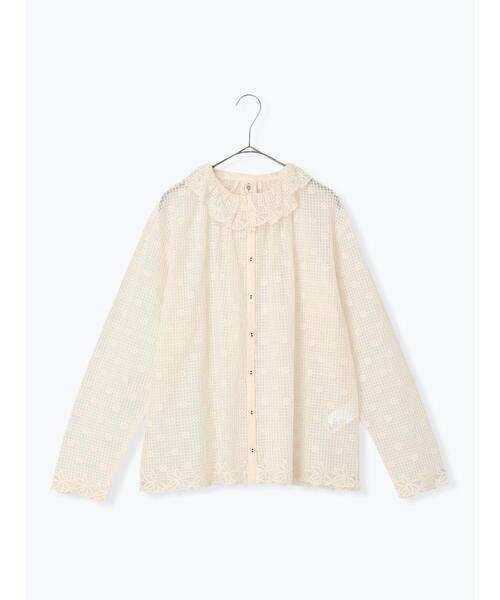 TSUHARU by Samansa Mos2(ツハルバイサマンサモスモス)の「【Embroidery Collection】オーバーレースブラウス(シャツ/ブラウス・レディース・ブラック/キナリ・F)」の3枚目の写真