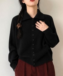 くるみボタンタートルニットカーディガン