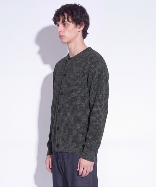 UNITED TOKYO（ユナイテッドトウキョウ）の「WOOL RAMIE CARDIGAN（カーディガン/ボレロ・メンズ・ダークグレー/ブラック/モカ・1/2）」の9枚目の写真