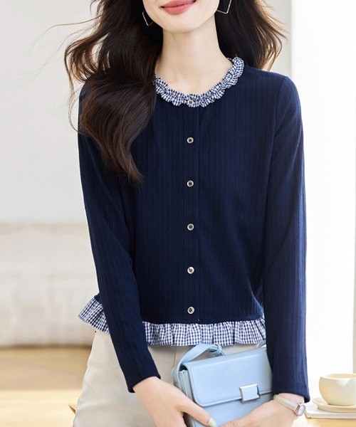 ReRe(リリ)の「選べる2TYPE×配色カーディガン(カーディガン/ボレロ・レディース・A/B・MEDIUM/X-LARGE/LARGE)」の10枚目の写真