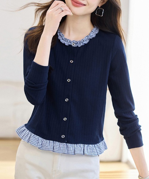 ReRe(リリ)の「選べる2TYPE×配色カーディガン(カーディガン/ボレロ・レディース・A/B・MEDIUM/X-LARGE/LARGE)」の12枚目の写真