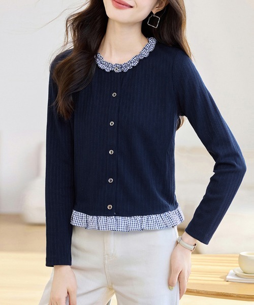 ReRe(リリ)の「選べる2TYPE×配色カーディガン(カーディガン/ボレロ・レディース・A/B・MEDIUM/X-LARGE/LARGE)」の13枚目の写真